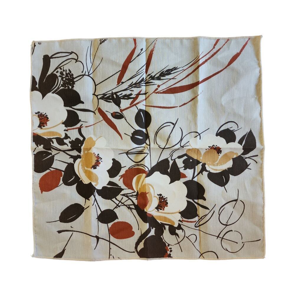Scarf Vintage Authentic Floral ART Rectangle Handkerchief Accessory